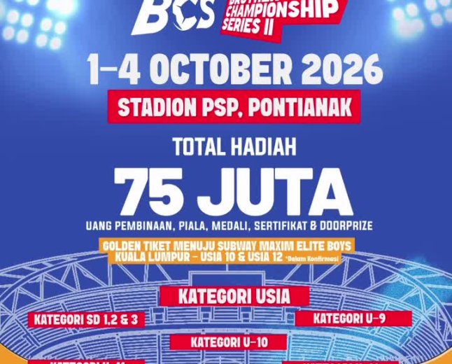 Brother Championship Series II Siap Digelar di Stadion PSP Pontianak